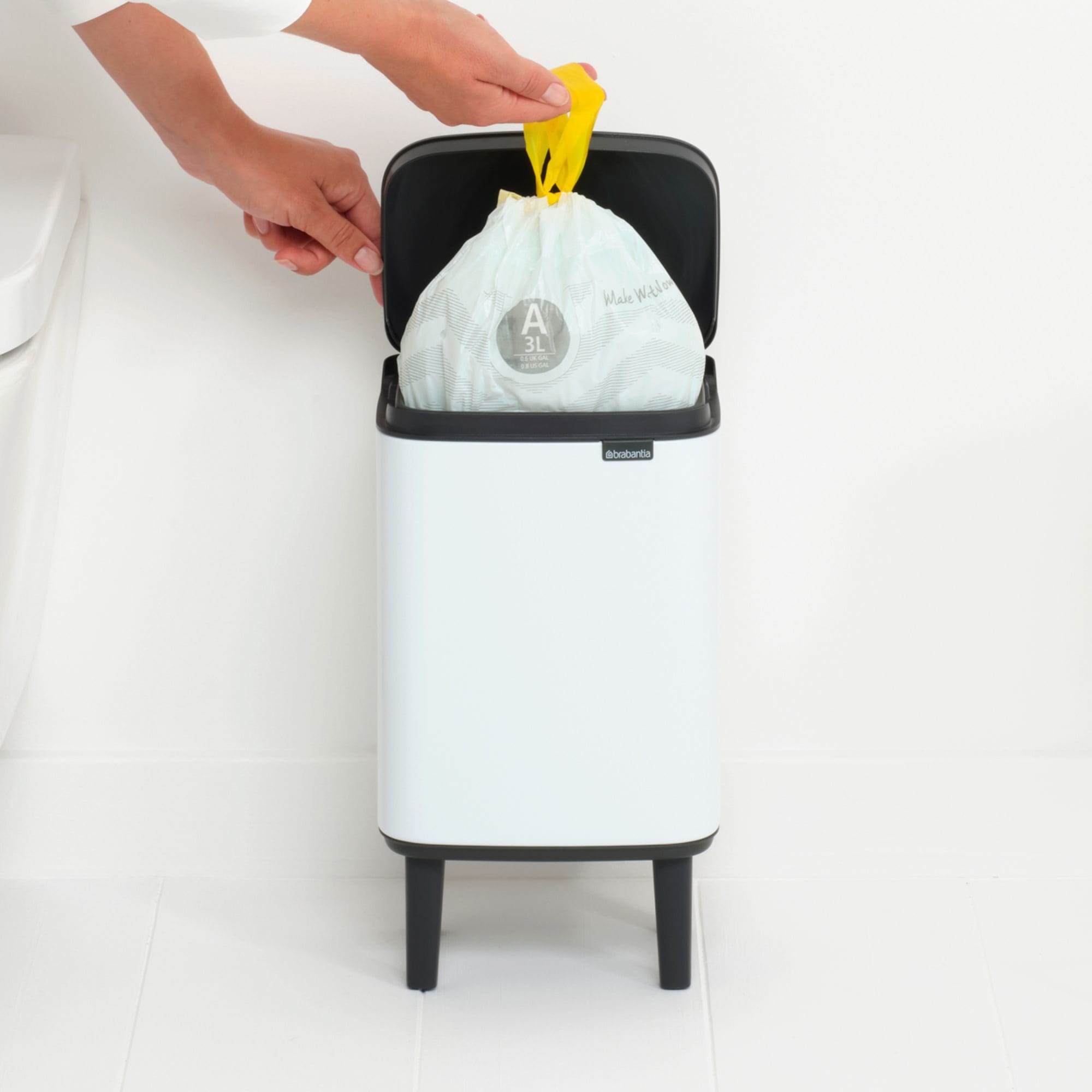 Brabantia Bo Hi Waste Bin 4L White | Kitchen Warehouse